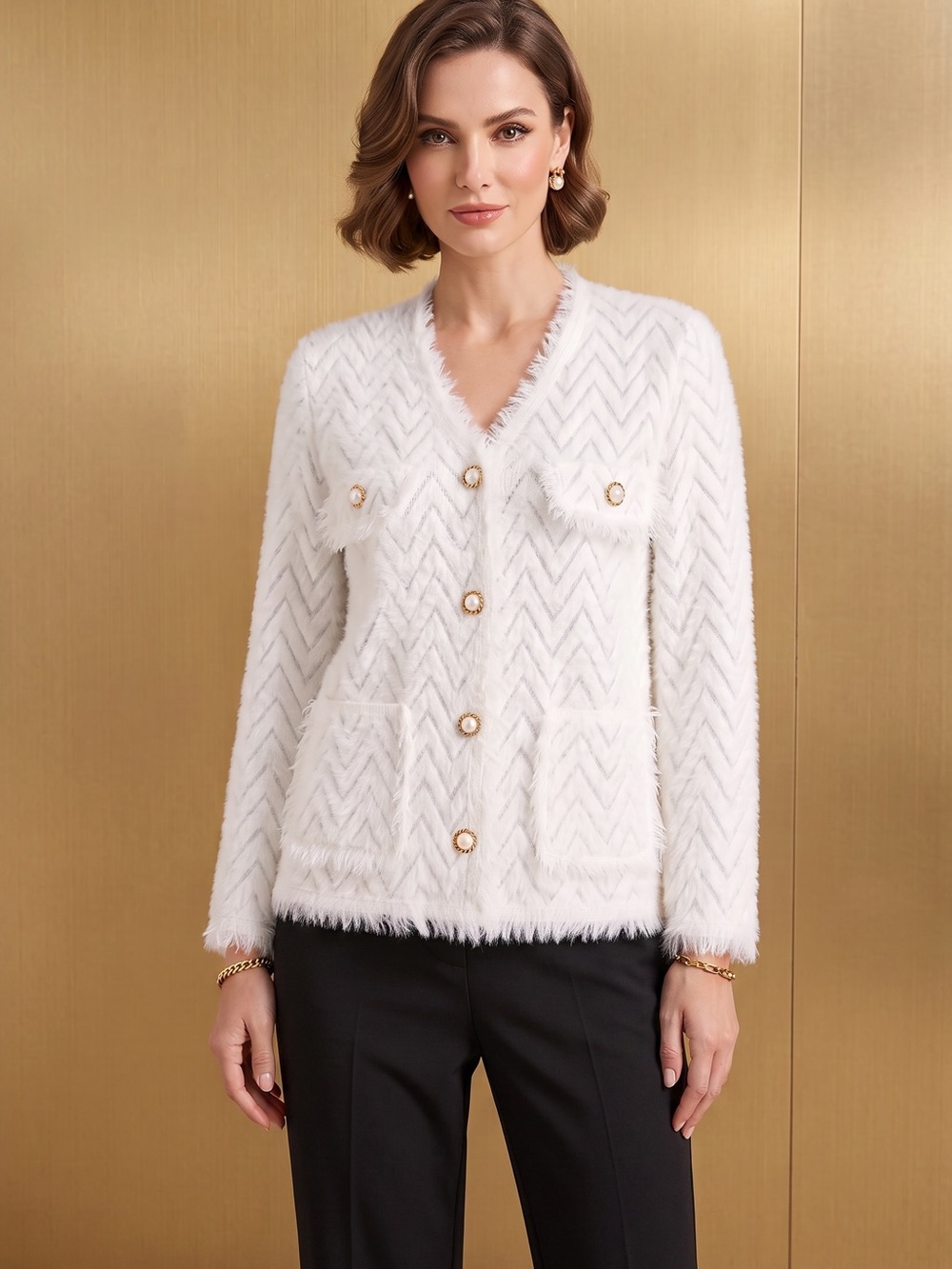ShopEvelynne Chevron Jacket NWOT - Picture 6 of 6